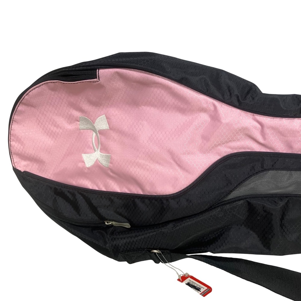 Under Armour UA Cradle Stick Bag Lacrosse Equipment Bag Black Pink UA76013 NEW - Picture 2 of 11
